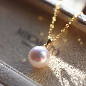 Pearl pendant seawater akoya seedlings 18K Kim Jong -Yuan strong bright light and exquisite free shipping