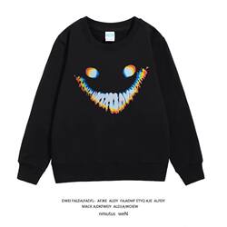 Backrooms-Themed Crewneck Sweatshirt, Student Smiley Face Hoodie, Sports Children's Clothing