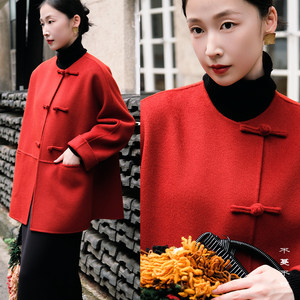 No Man or Branches [Ruby] New Chinese Wool Double -sided Nothing Classic Chinese Red Literary Retro Winter
