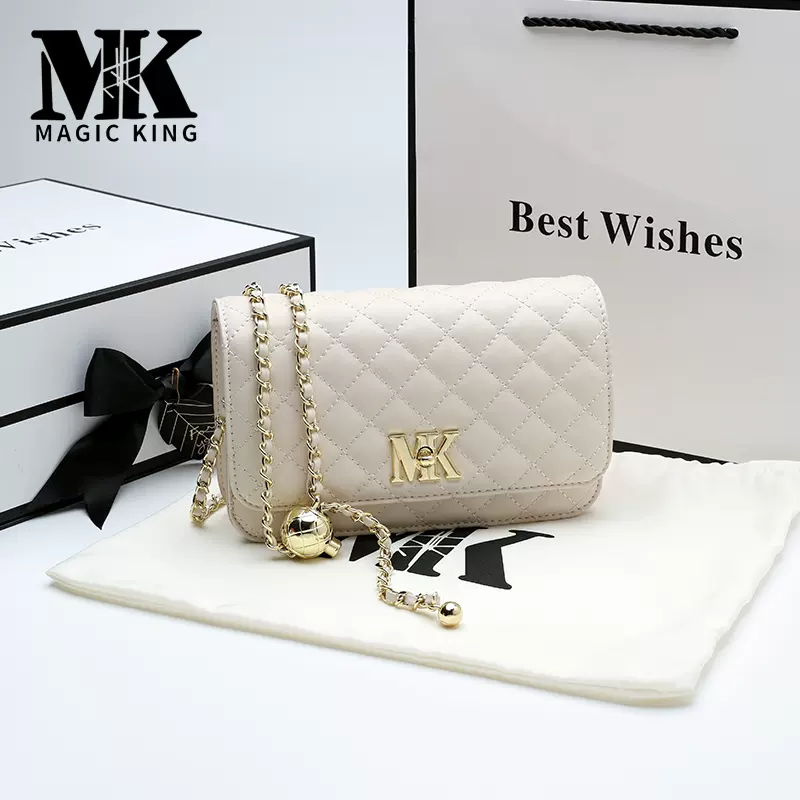 正品小MK今年流行包包女2021新款高级感菱格链条包