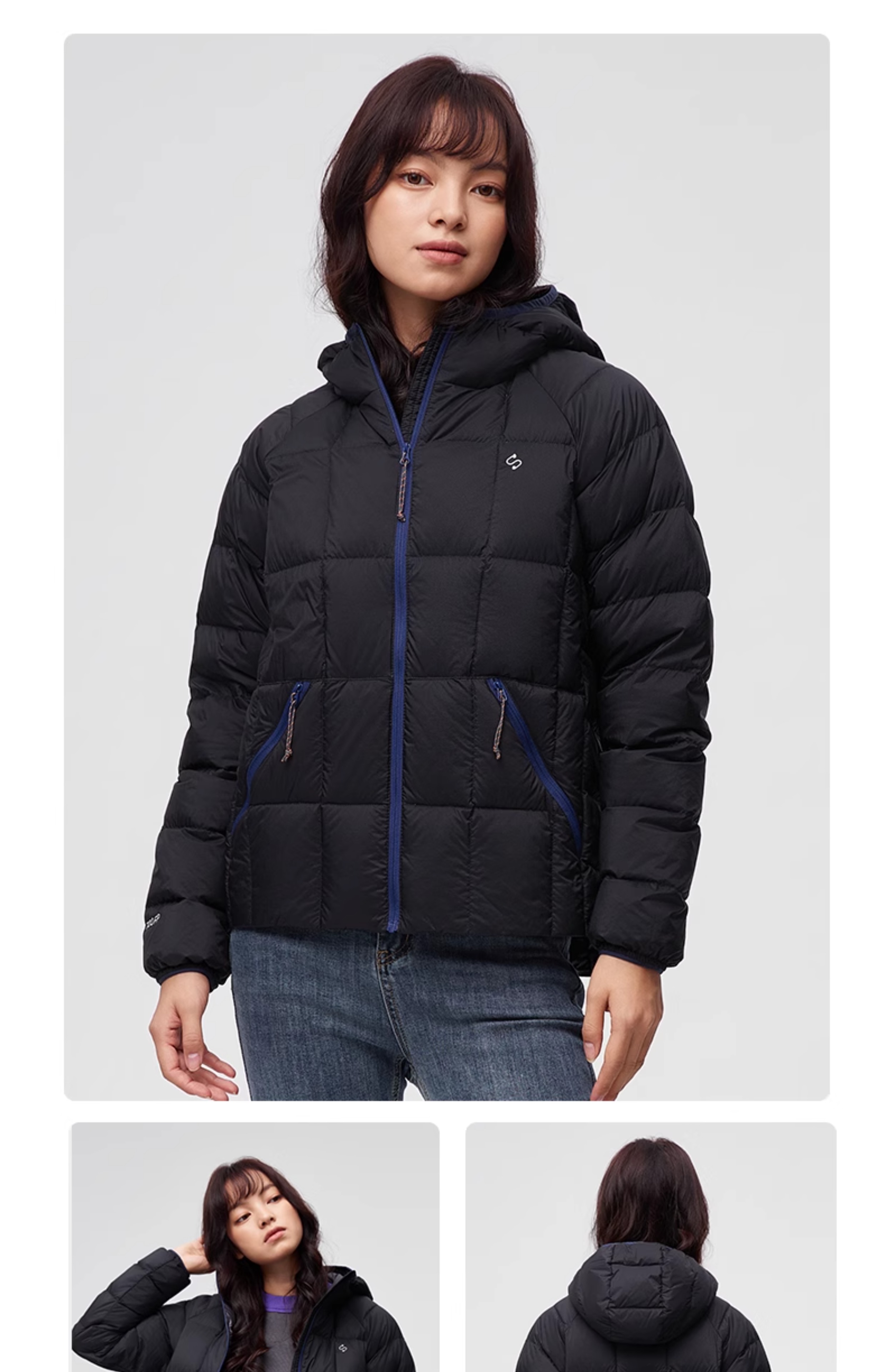 Junyu Women's 800 Fill Power Down Jacket - Mid-Length Hooded