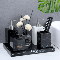 Model House Bathroom Supplies Set, Light Luxury Bathroom Hand Sanitizer Bottle, Shampoo Refill Bottle, Washbasin Set