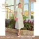 
lkbennett white dress women's spring and summer short-sleeved bow-shaped long skirt