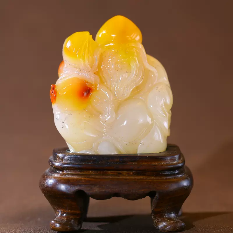 寿山芙蓉凍石彫◇「 清◇ 羅漢騎象 擺件 ◇ 箱付 」極細工