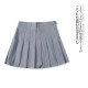 Pleated short skirt, summer new style foreign trade women's fashion natural waist zipper button solid color slim short skirt 27723
