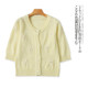 Mid-sleeved cardigan sweater Spring and autumn new women's fashion age-reducing round neck single-breasted five-point sleeve sweater 30513
