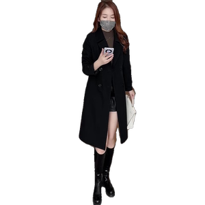 
Thick velvet windbreaker jacket for women in autumn and winter 2025 this year's popular new mid-length warm suit collar coat