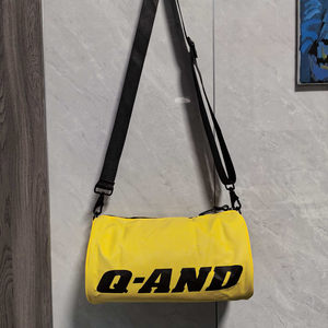 
Yellow trendy and cool cylindrical crossbody bag for men, large-capacity sports shoulder bag for women, casual workwear style travel and commuting small bag