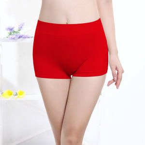 Men and women's tight underwear seamless sexy mid -waist -loading couple stockings shorts, four -corner flat angle solid color simple