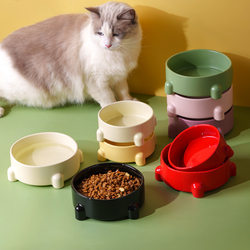 Spot large diameter ceramic pet bowl, anti-knock over pet tray, animal bowl, neck protector, cat and dog bowl, pet utensils