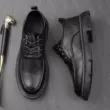 Giày nam màu đen tinh khiết mùa xuân bếp đầu bếp chống thấm nước, chống trơn trượt và chống dầu bảo hộ lao động giày thể thao nam phong cách Anh Quốc giày da công sở