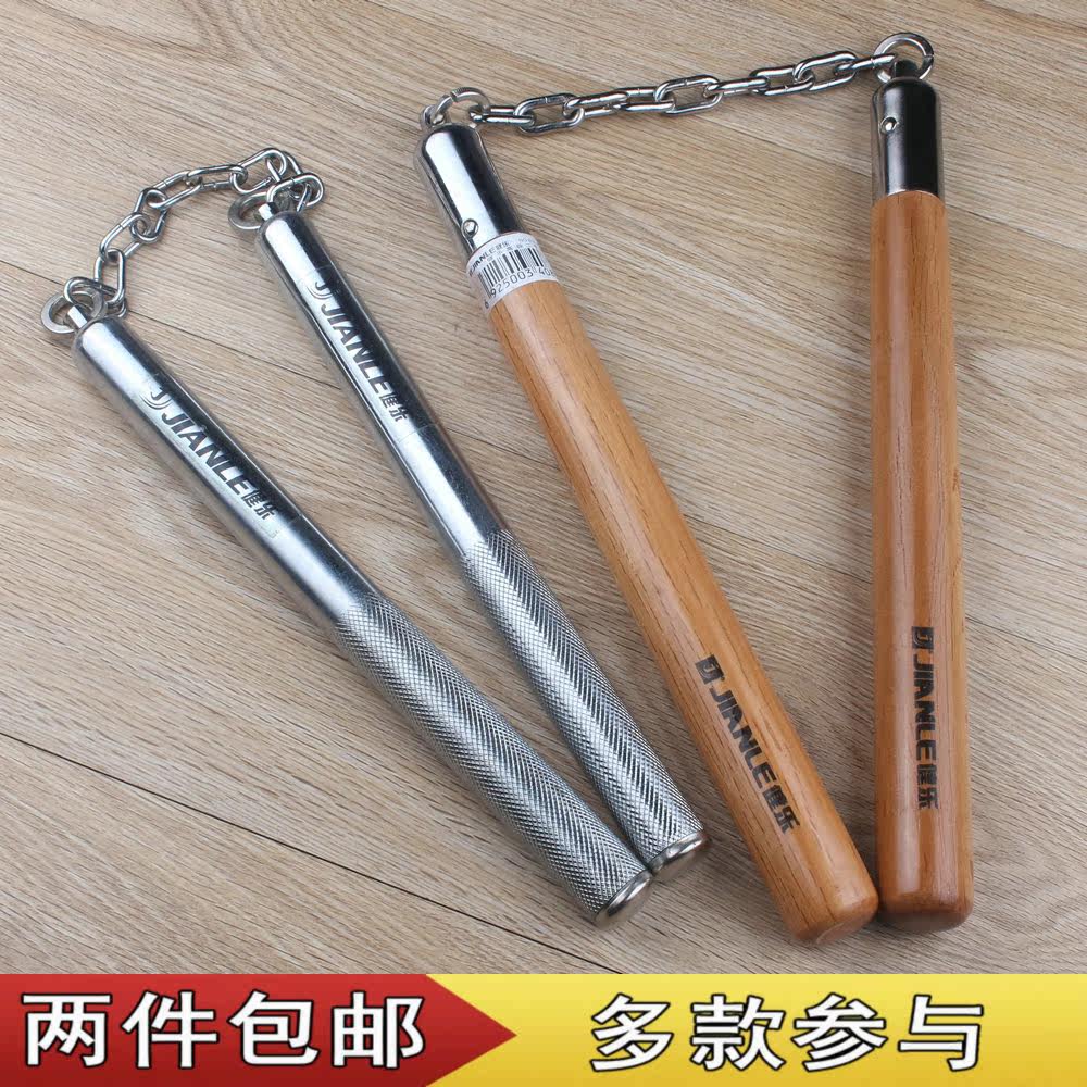 レトロウッドタグスティック　No.405 Wooden Nunchucks - Dragon Stick - Bruce Lee Style - Health Music