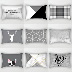 Gray Nordic Minimalist Sofa Backrest Pillow Car Lumbar Pillow Waist Support Bedside Decoration Living Room New Model