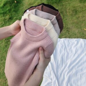 
Children's autumn and winter sweater knitted sweater thickened baby warm pullover top for boys and girls 0-6 years old Korean style base shirt