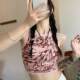 American retro I-shaped vest suspender for women in summer sweet and spicy outside wearing pink hot girl sleeveless short sports top