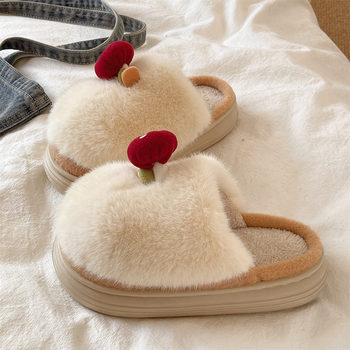Pretty cute mushroom thick-soled warm cotton slippers