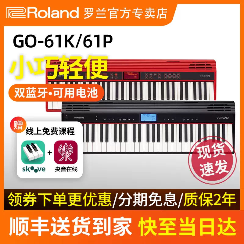 Roland罗兰电子琴GO-61K GO61P儿童初学者成年61键便携电子琴电钢-Taobao