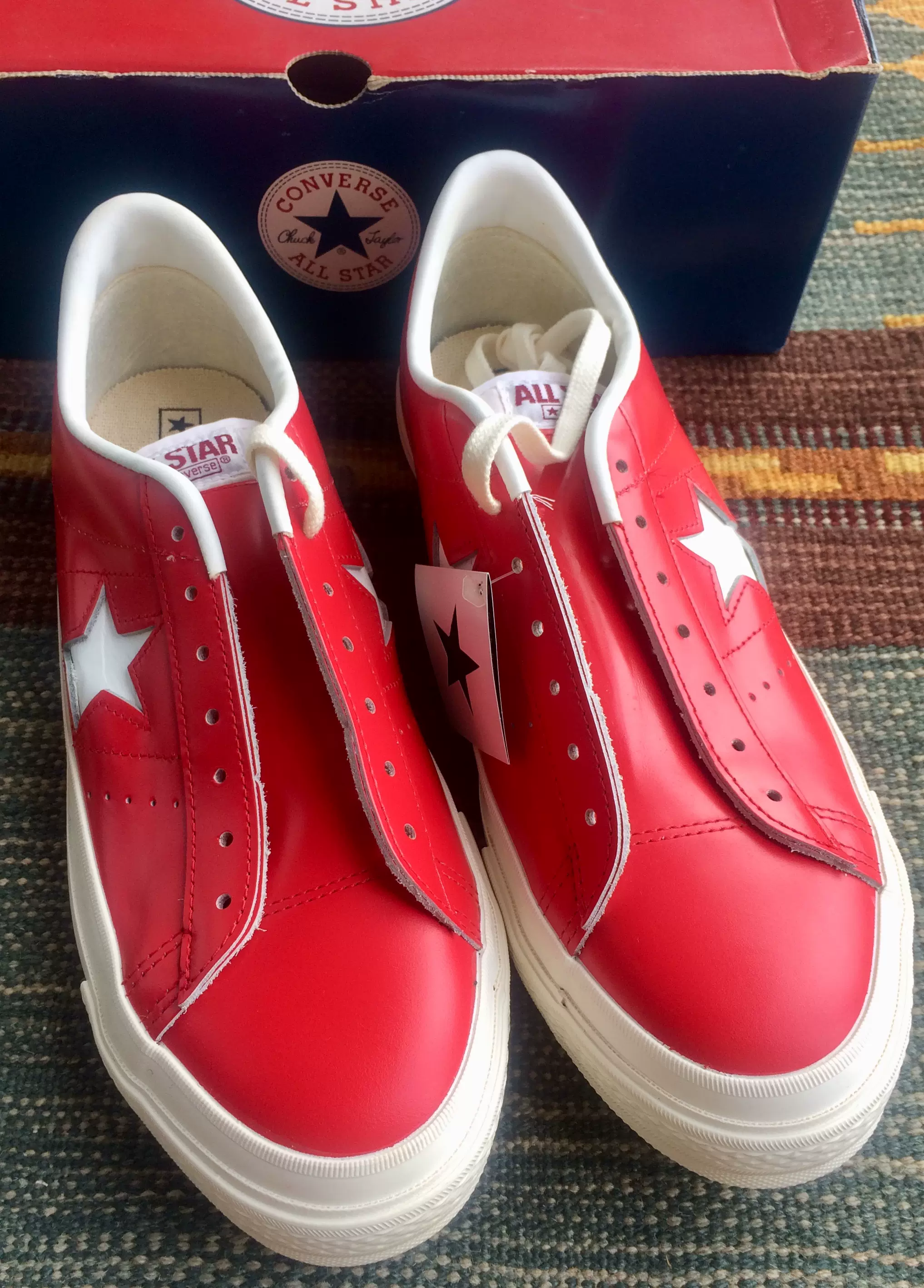 CONVERSE ONE STAR 匡威红色油皮木村拓哉日产非Jack star-Taobao Singapore