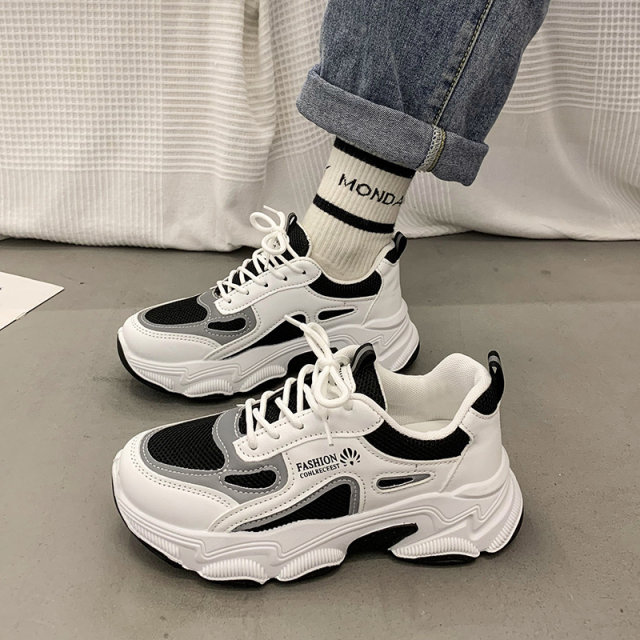 2025 Spring and Autumn Hot Thick Sole Daddy Shoes for Women in Autumn and Winter High-end 2024 New Street Fried All-Match Casual Sports Shoes