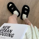 Women's wear 2025 autumn and winter new Korean style ins trendy shoes furry embroidered home thick-soled slippers