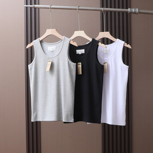 
320g heavy ribbed cotton moisture-absorbing and sweating summer new men's casual American breathable vest sweatshirt