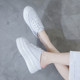 Spring and summer half-slippers for women with toe caps, outer wear, inner heightening, thick-soled sponge cake, 8cm heelless, white shoes, high-heeled sandals