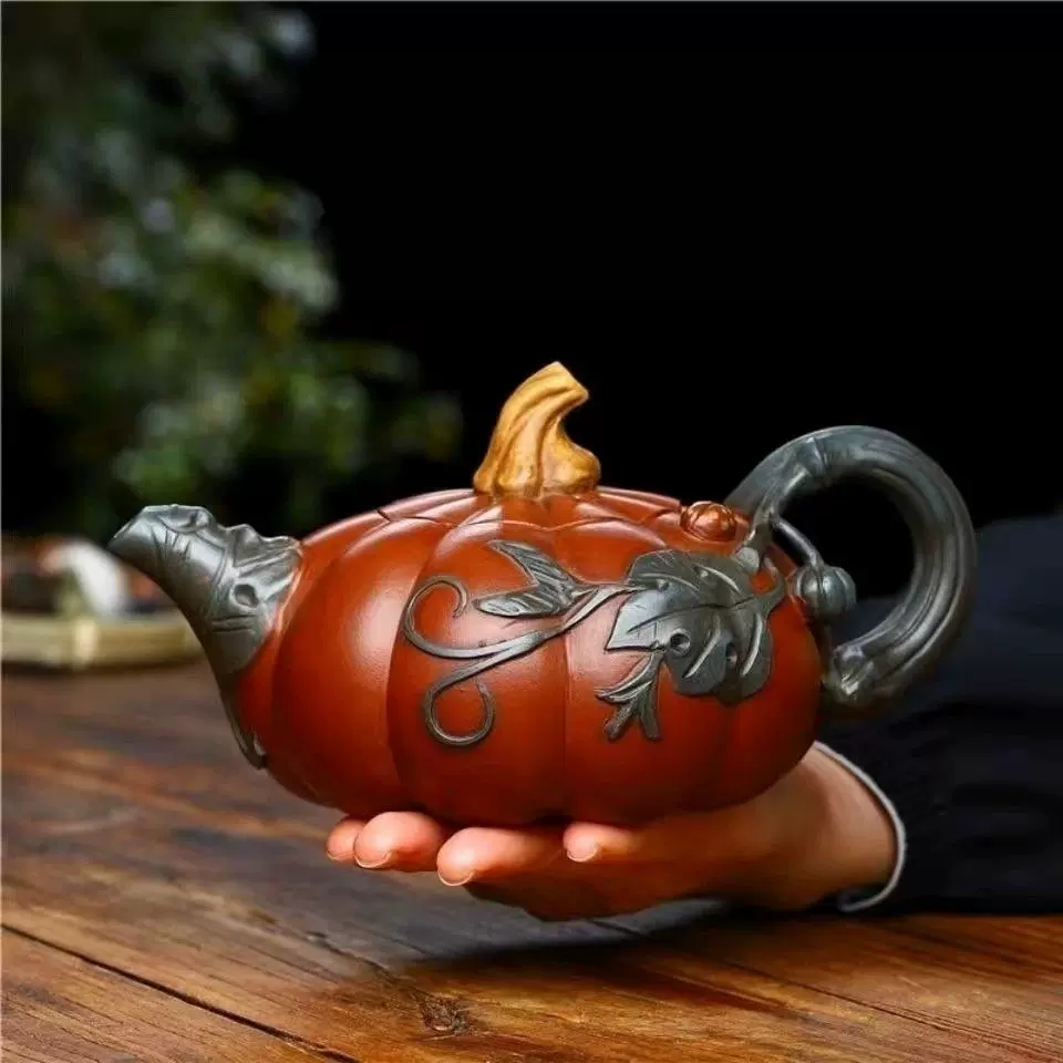 宜兴紫砂壶爆款老紫砂蒋蓉纯手工原矿黄段砂海螺壶280cc家用典藏