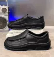 Giày đầu bếp màu đen tuyền cho nam làm bếp, chống trơn trượt, chống thấm nước và chống dầu, làm bếp, giày da nam size lớn 47