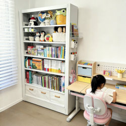 Steel Library Bookshelf, Household Floor-Standing Storage Rack, Children's Bookcase, Living Room Picture Book Rack, Simple Iron Storage Rack