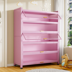 Household Steel Storage Cabinet Bedroom Balcony Living Room Multi-Layer Children's Shoe Cabinet Simple Wardrobe Miscellaneous Storage Cabinet