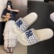 New slippers for women summer trendy exterior embroidery ny Korean version beach outdoor 2025 couple anti-slip internet celebrity one-slip stroke