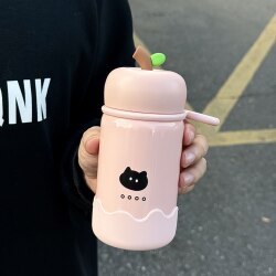 Cute and Compact Thermos Cup for Girls, High-Looking Pocket Cup, 316 Stainless Steel Water Cup, Direct Drinking, Portable Cup for Students