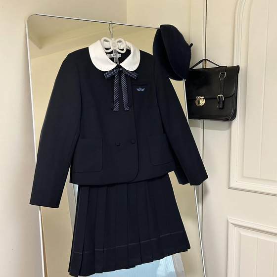 Zhang Bufan's original [Showa Girl] double-breasted round neck suit girl academy gentle style jk
