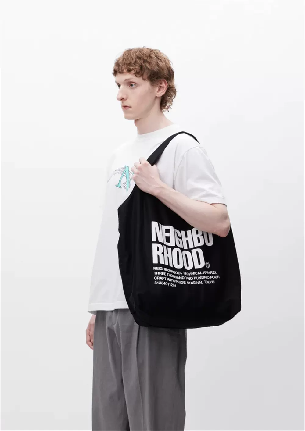 日本代购NEIGHBORHOOD ID TOTE BAG-L 字母托特包23AW-Taobao