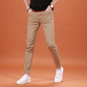 
2024 Spring and Summer High-End Nine-Point Jeans Men's Elastic Slim Fit Small Feet Khaki Casual Men's Pants Trendy Brand