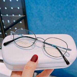 
Pure titanium small round frame 46 height number myopia glasses frame for women can be equipped with myopia 1.74 anti-blue light lens titanium glasses