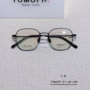 
True pure titanium glasses Tom Fuen with crystal square frame 51 frames ultra-light 9 grams with myopia degree anti-blue light glasses