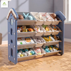 Children's Toy Storage Rack, Large-Capacity Living Room Organizing Tool, Multi-Layer Floor-Standing Plastic Storage Cabinet for Babies