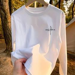 New Spring Clothing for Boys and Girls, Heavyweight Pure Cotton Long-Sleeved T-Shirts, Loose-Fitting Design for Older Children, Spring and Autumn Base Layer Tops