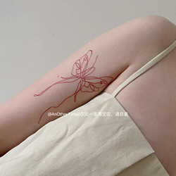 Another Tattoo Red Sexy Line Pure Desire Wind Butterfly Arm Tattoo Stickers Buy One Get One Free Waterproof