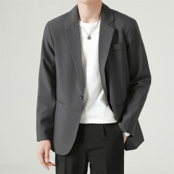Hong Kong Style ins Retro Casual Suit Men's Spring and Autumn New Trendy Brand Loose Simple Large Size Suit Jacket