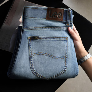 
American version new product Lee Lee EM series mid-waist straight distressed jeans men's American retro washed stretch trousers