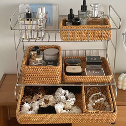 Storage Rack Stainless Steel Organizer Desktop Multifunctional Cosmetics Miscellaneous Items Snack Organizer Shelf Kitchen Bathroom