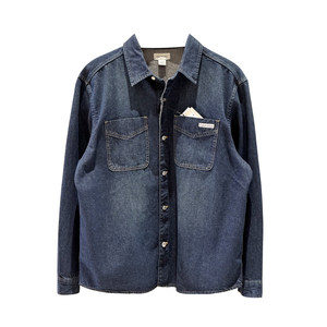 
CK Jeans domestic purchasing agent 2025 autumn and winter new men's standard patch pocket cotton denim shirt 4RD709G