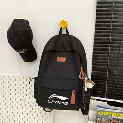 Li Ning Backpack for Men and Women, Student School Bag, Large Capacity, Elementary School, Middle School, High School, College Student Backpack, Commuting Computer Backpack