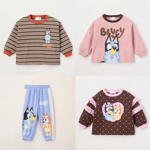 
Original D! 100% cotton cute long-sleeved T-shirt for boys and girls with puppy pattern