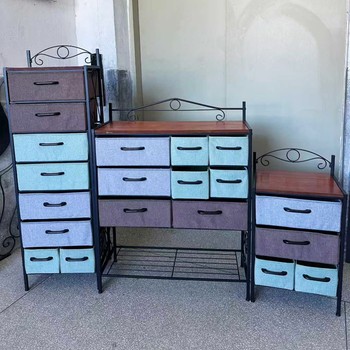 
American retro iron fabric drawer storage rack