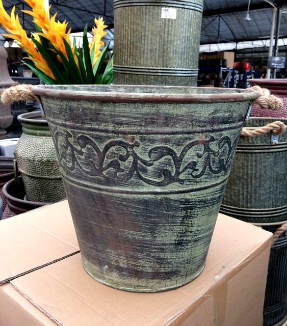 Foreign trade export original order Iron antique embossed hemp rope double-eared barrel basin American country iron basin