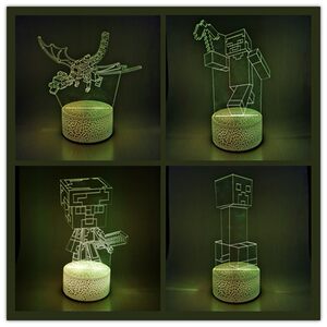 
My World peripheral torch light glowing ore light torch light color change bottle toy desk lamp figure ornament night light