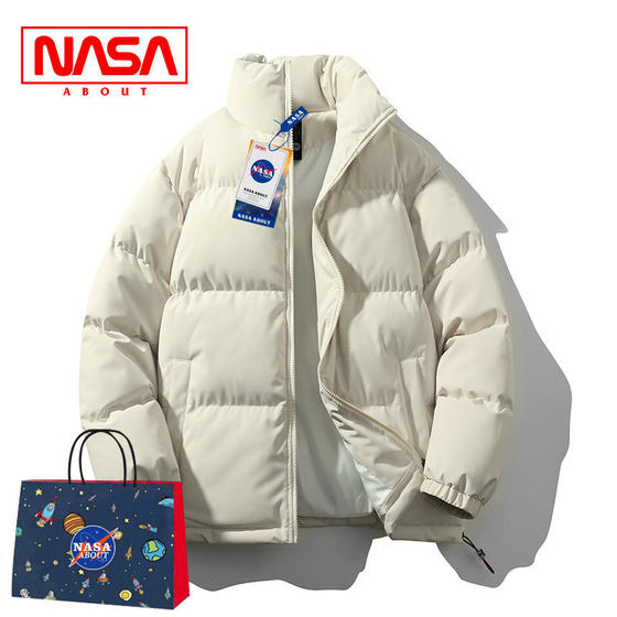 
NASA stand-up collar couple trendy cotton clothing for men and women 2026 new winter thickened warm down casual bread clothing